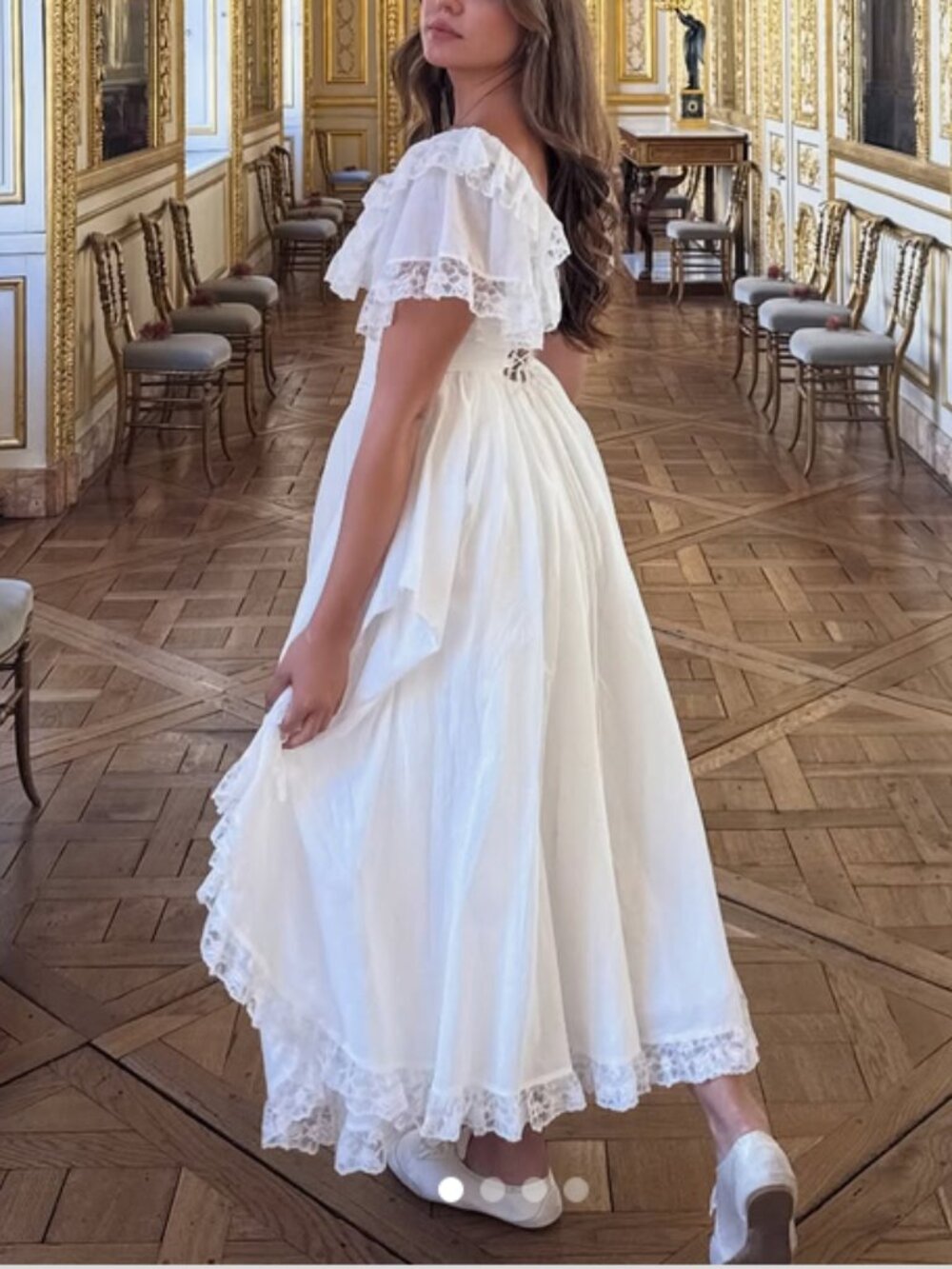 Selkie The Ivory Cupid Midi Dress White Lace Party Wedding Medium Classic - Picture 2 of 15